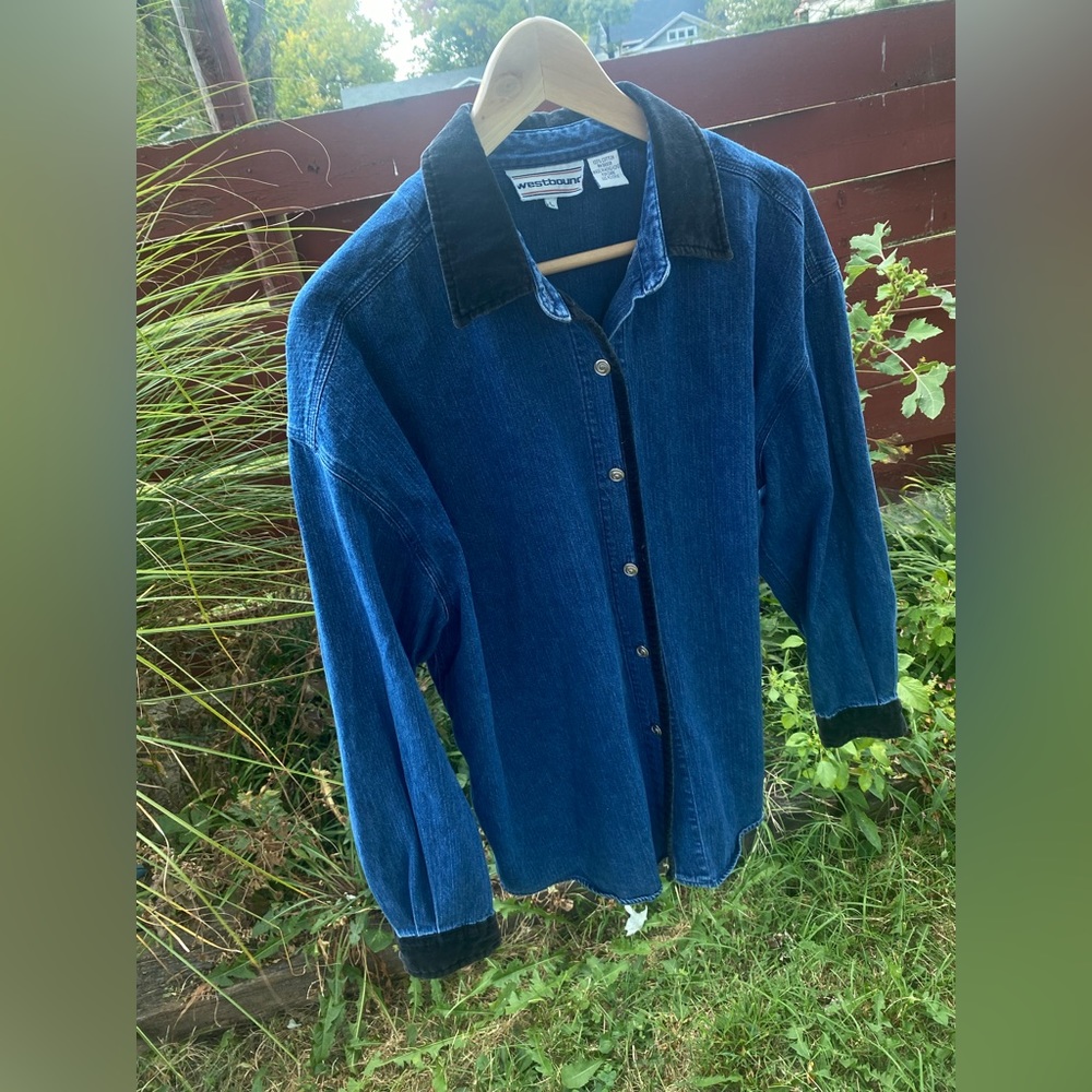 vintage westbound denim button-up